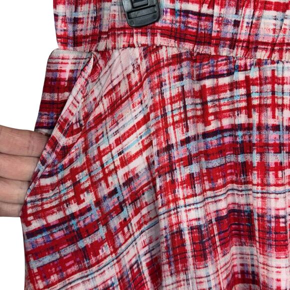 Torrid 3X-Large Tiered Circle Skirt Plaid Pull-On Stretch Lined Pockets Multi - Picture 3 of 7